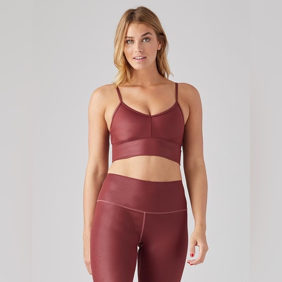 Glyder Premier Sports Bra - Oxblood Gloss - Picture 1 of 9